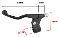 L+R aluminum levers - black with sleeve
