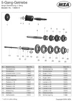 Gearbox 5 speed. Simson - long MZA
