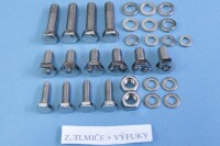 Jawa 350 Jawa 350 complete bolt set Panelka-polished stainless steel