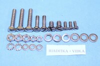 Set of screws for the entire motorcycle Pionýr 550 - polished stainless steel