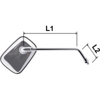 Oval (square) mirror M8 chrome - import