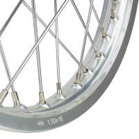 Complete wheel Simson S51 aluminum rim 1.6 x 16 (chrome spoke) - MZA
