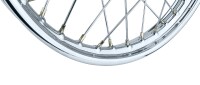 Complete wheel Simson S51 steel rim 1.5x16 (chrome spoke) - MZA