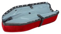 Straight saddle Jawa/ČZ - black - red - CZ