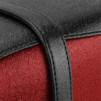 Straight saddle Jawa/ČZ - black - red - CZ