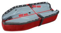 Straight saddle Jawa/ČZ - black - red - CZ