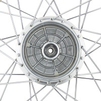 Complete wheel Simson S51 - black anodized rim 1.6x16 (chrome spoke) - MZA