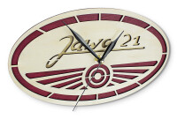 Wooden clock - Jawa 21 logo 16.5x29.5cm