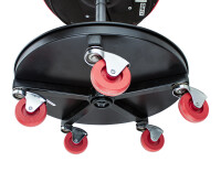 Workshop seat, swivel with wheels, adjustable