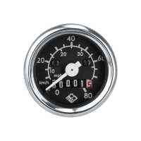 Speedometer 80km/h with backlight Babetta - black dial