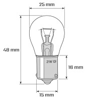 Bulb 12V 21W BaU15s - orange