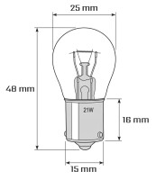 Bulb 6V 21W BaU15s - orange