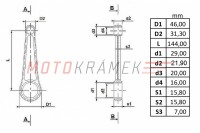 Connecting rod complete Jawa 175/356 Kyv. with cage D16 - CKR