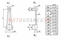 Connecting rod complete Jawa 250 Pérák, Rocker arm with cage