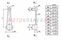 Connecting rod complete Pioneer 550/555