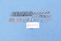 Set of screws for the entire motorcycle ČZ 175/501 scooter - polished stainless steel