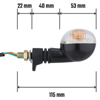 Blinker small round - clear with screws
