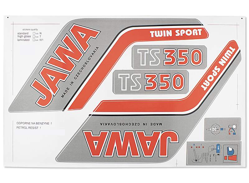 Set of stickers Jawa 350 type 638,639