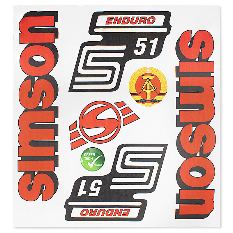 Simson enduro stickers set - red