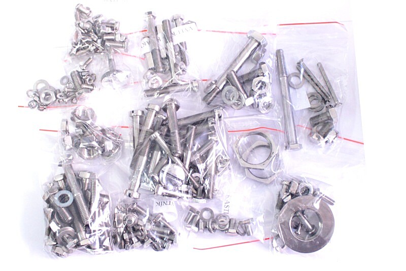 Set of screws complete motorcycle Jawa 350 Pérák - Communist-polished stainless steel