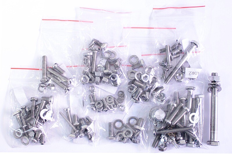 Set of screws for the entire motorcycle Pionýr 555 - polished stainless steel