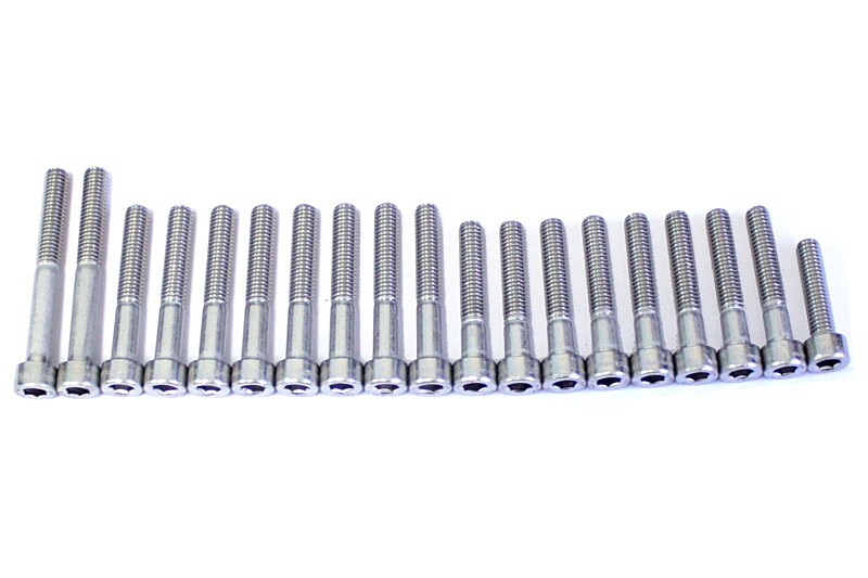 Set of engine screws with hex head Simson S51 stainless steel (19pcs)