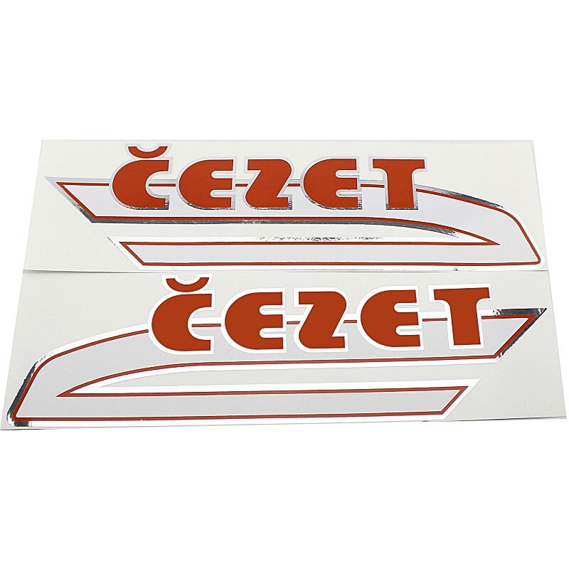 Sticker Cezet inscription red - set