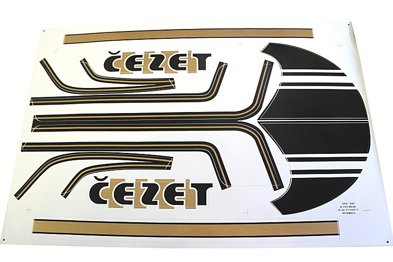 Sticker ČZ 350 black - gold