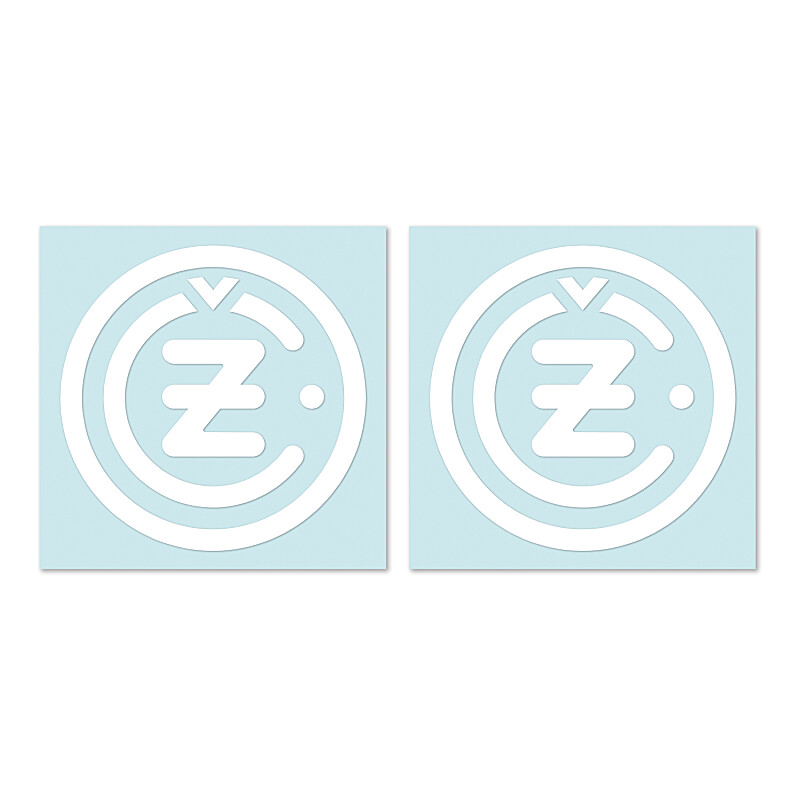 Sticker ČZ white 4cm - 2pcs