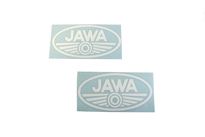 Sticker Jawa O white 10x5 - 2 pcs.