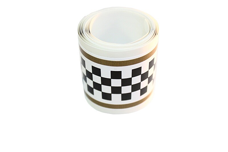 Checkerboard sticker - white - gold