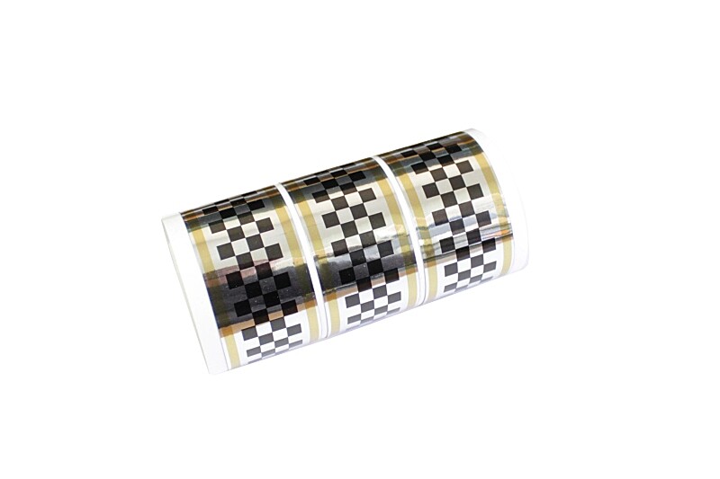 Checkerboard sticker - silver - gold