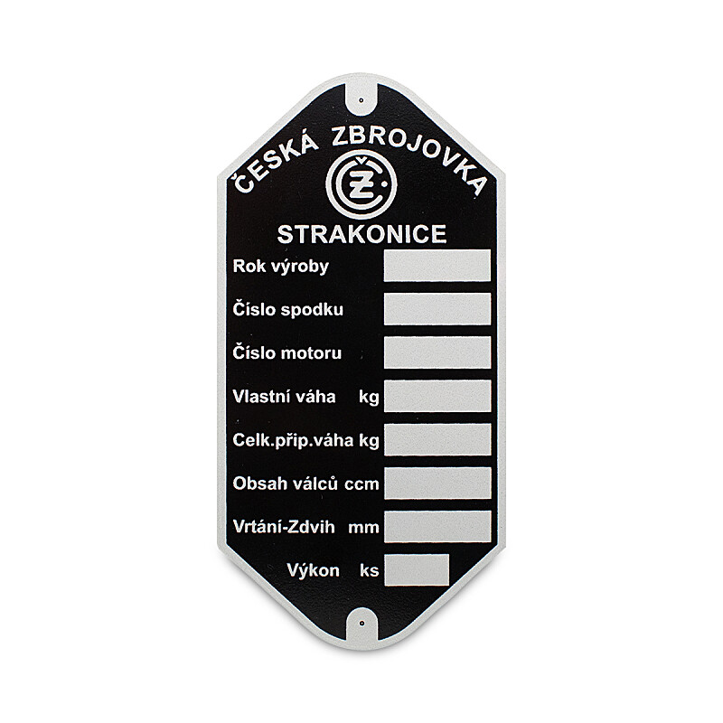 Frame label ČZ 125 B, T