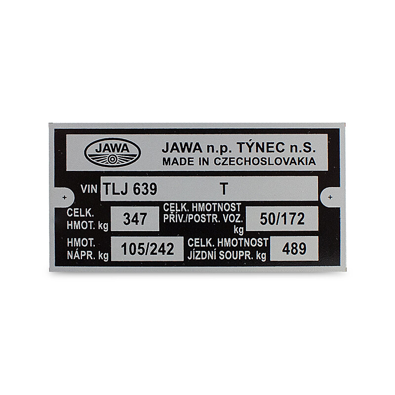 Frame label J350/639