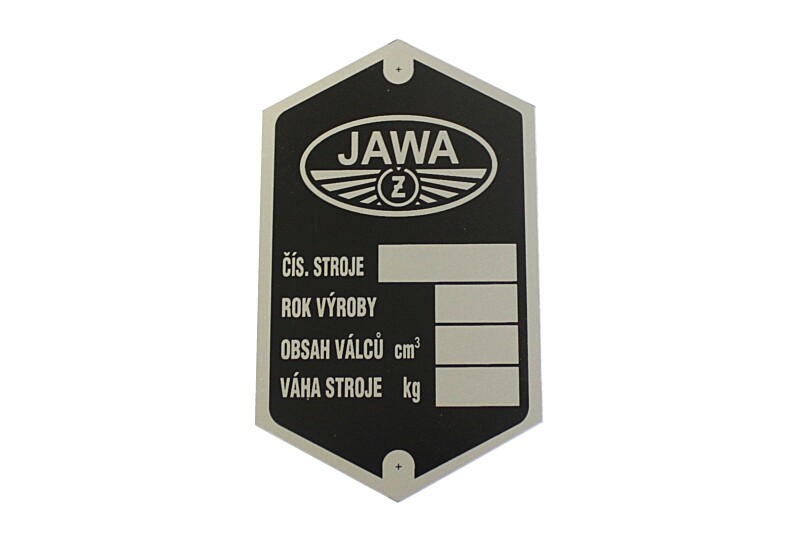 Frame label Jawa 250 Swing half drum