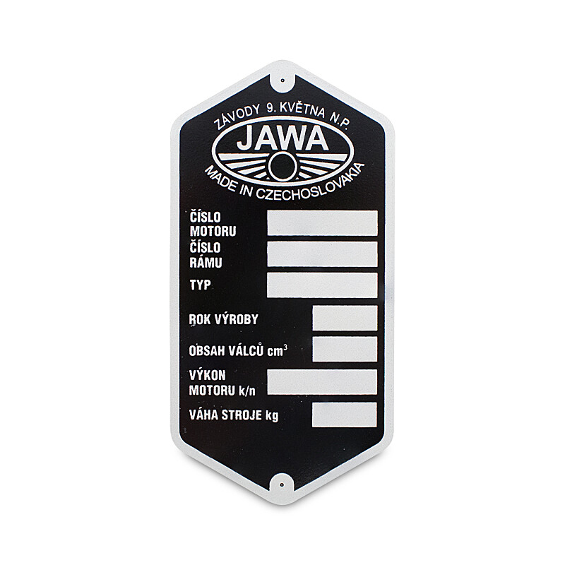Frame label Jawa 250/350 Panelka