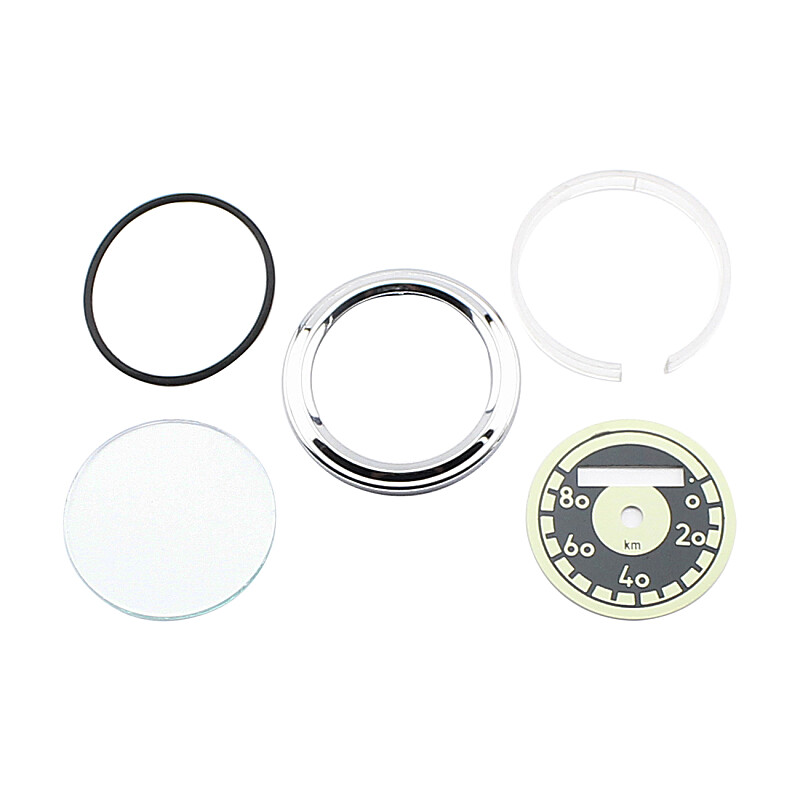 Tachometer set Pionýr 555, S22 - aluminum frame - shaped