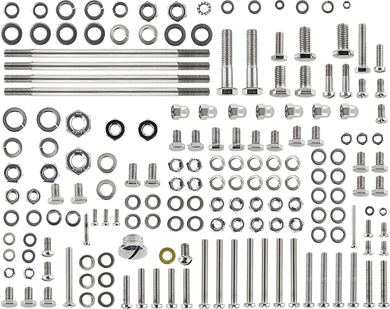 Jawetta motorcycle bolt set - polished stainless steel