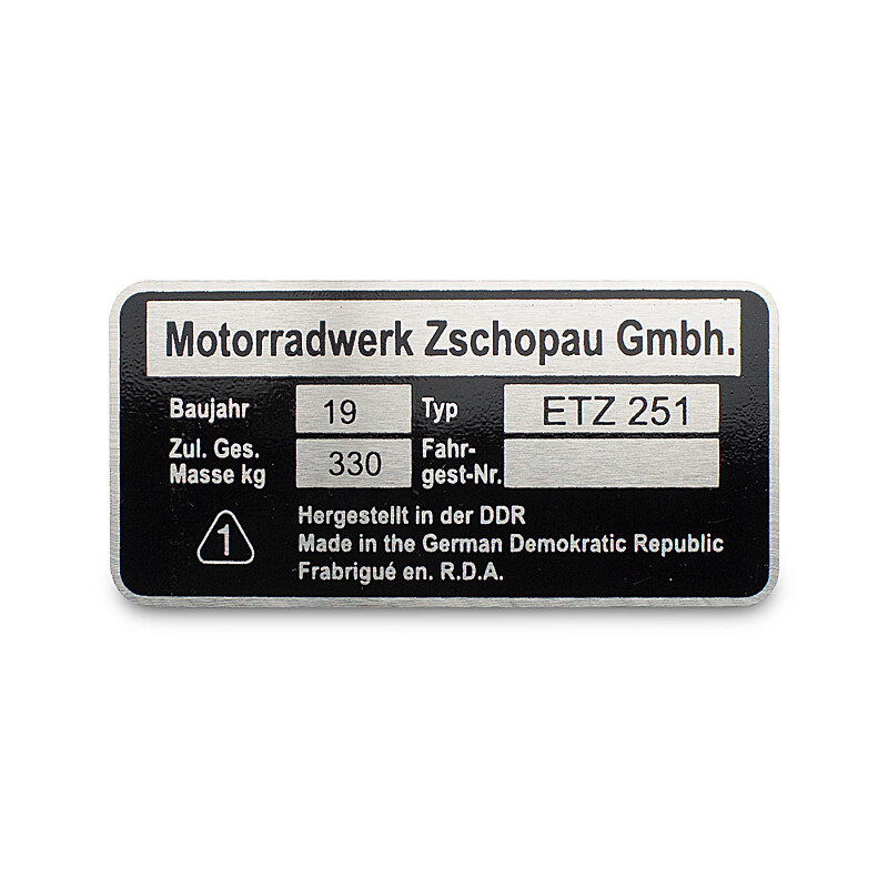 MZ ETZ 251 frame label