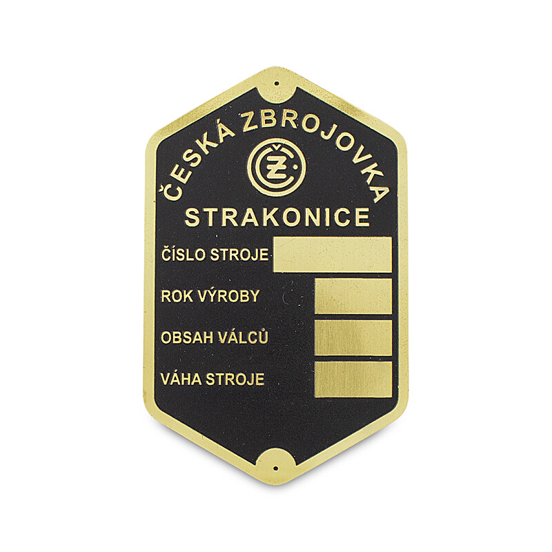 Frame label ČZ 125/150 C - etched brass