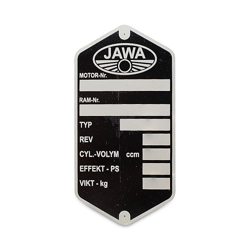 Jawa 553, 554, 579 Frame Label - Swedish