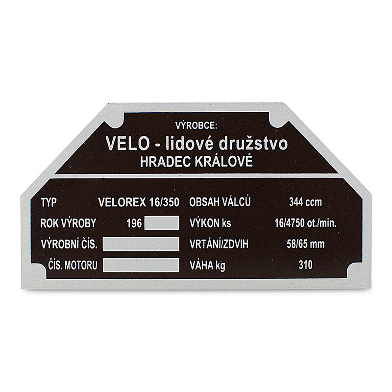Velorex 350 1960-1969 Frame Label