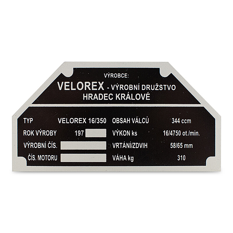 Velorex 350 1970-1979 Frame Label