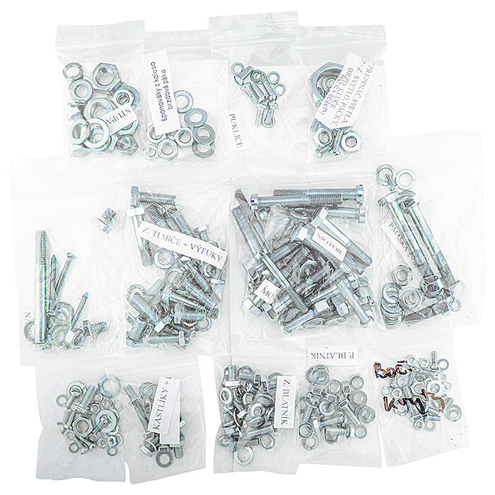 Set of screws complete motorcycle Jawa 250,350/03 Kyvačka - dovetails - zinc CR