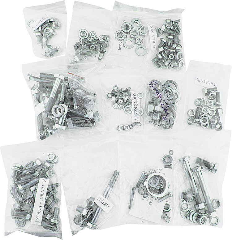 Set of screws complete motorcycle Jawa 250,350 SPORT - zinc - Czech Republic