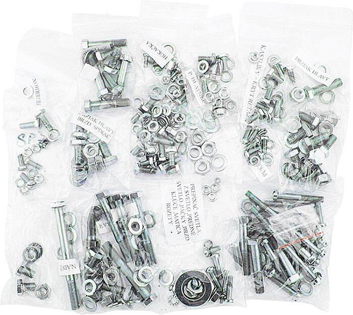 Set of screws for the entire motorcycle ČZ 175 / 450,470 - zinc - SK