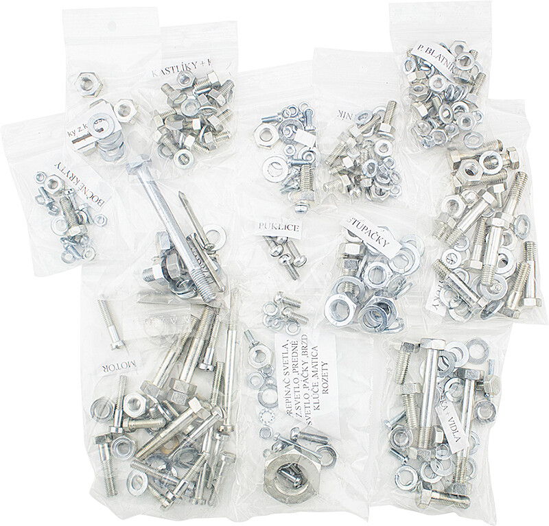 Set of screws for the entire motorcycle Jawa 125, 175 type 355, 356 - zinc - Czech Republic