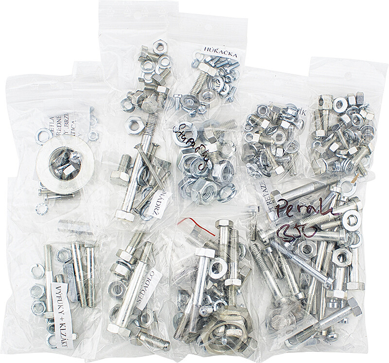 Set of screws complete motorcycle Jawa 350 Pérák - zinc - Czech Republic