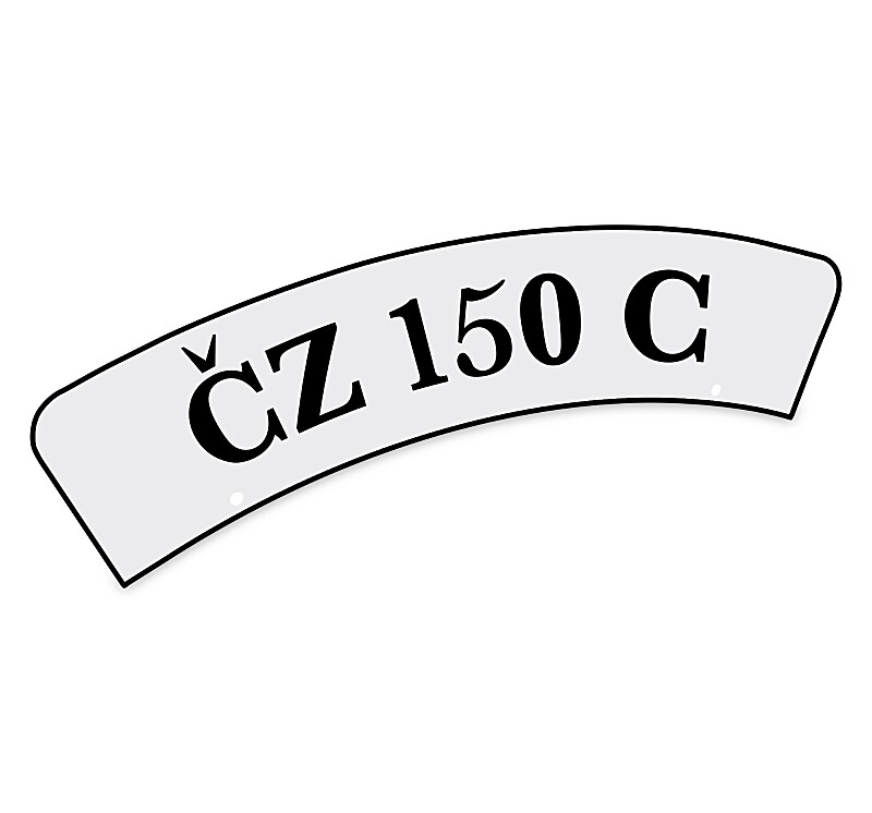 Table on the front fender - inscription ČZ150C