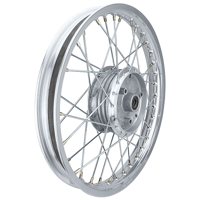 Wheel complete Simson S51 aluminum rim 1.5x16 (spoke chrome) - MZA
